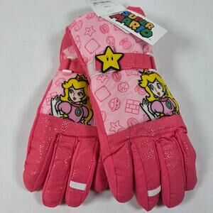 Princess Peach Super Mario Girls Winter Gloves Thinsulate SKI Gloves Size L/XL